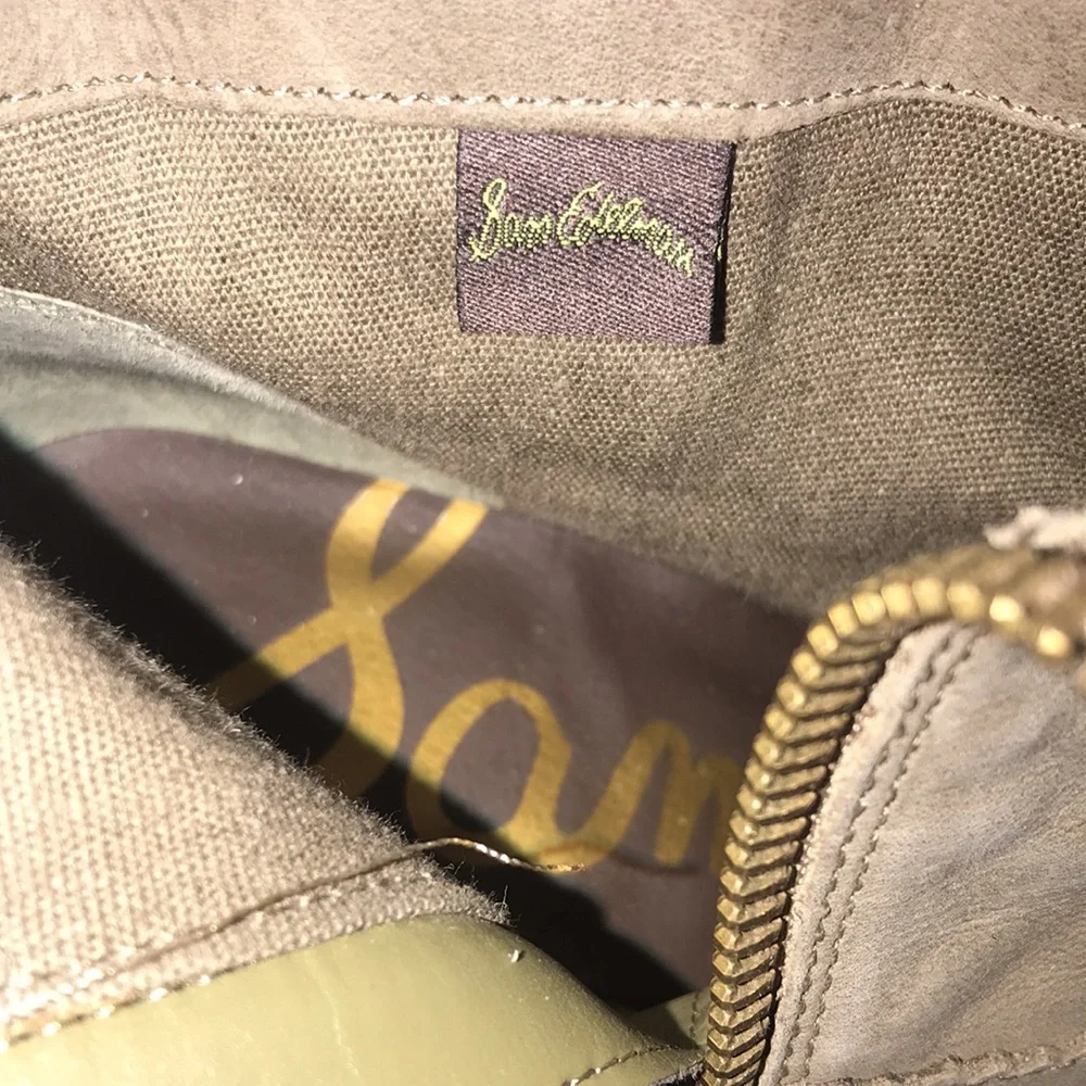 SAM EDELMAN Gray Leather Fring Ankle booties. - Picture 6 of 7